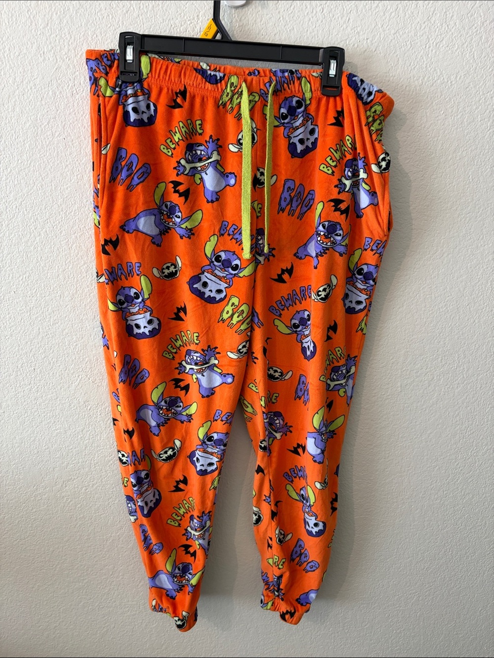 Women’s Disney Stitch Halloween Drawstring Jogger Pajama Sleep Pants Size Large